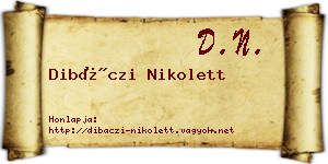 Dibáczi Nikolett névjegykártya